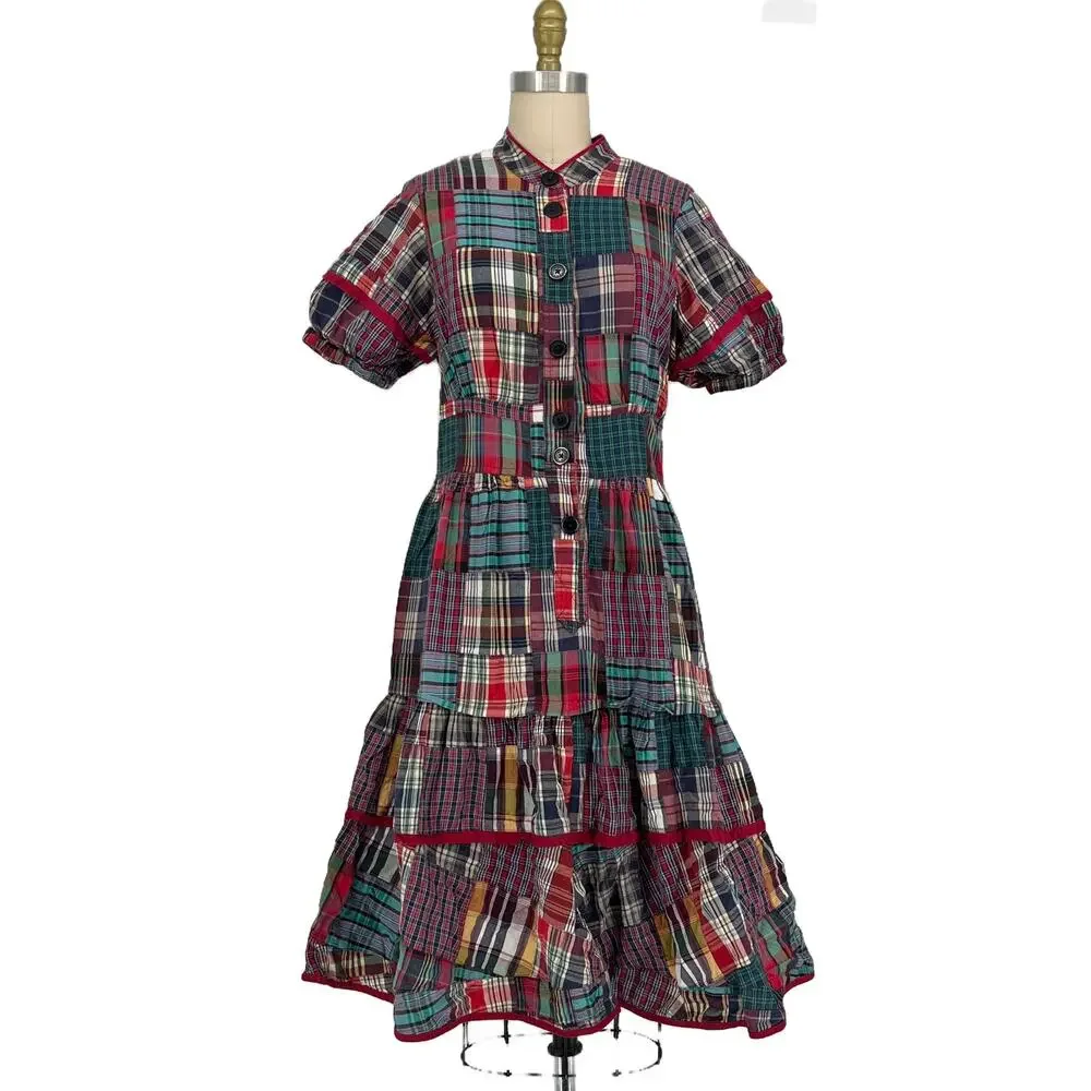 Vintage Marc Jacobs Plaid Patchwork Dress Womens size 6 FW 2005 Runway - Picture 8 of 16
